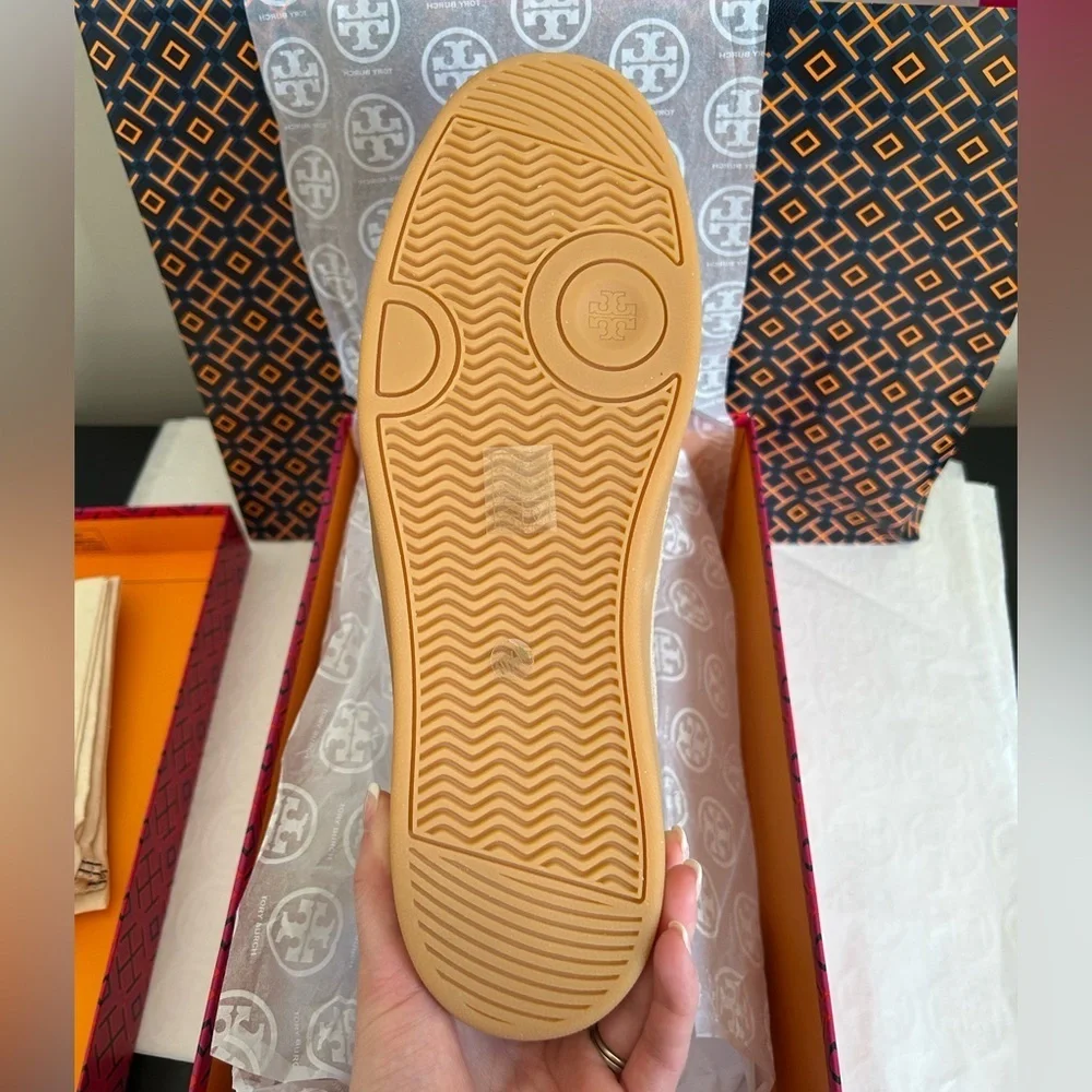 Tory Burch Clover Court Sneakers Shoes Size 10.5 Avola Warm Avola